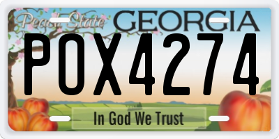 GA license plate POX4274