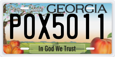 GA license plate POX5011