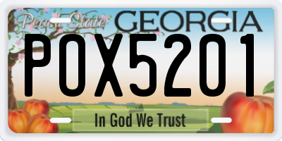 GA license plate POX5201
