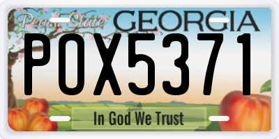 GA license plate POX5371