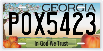 GA license plate POX5423