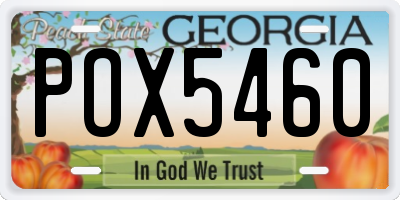 GA license plate POX5460
