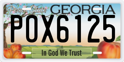 GA license plate POX6125