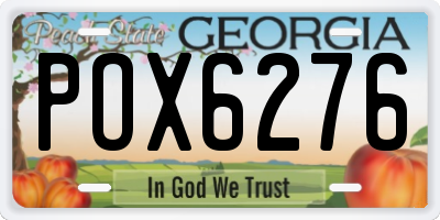 GA license plate POX6276