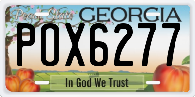 GA license plate POX6277