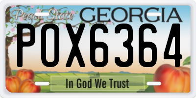 GA license plate POX6364