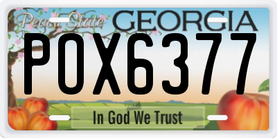 GA license plate POX6377