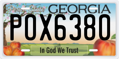 GA license plate POX6380