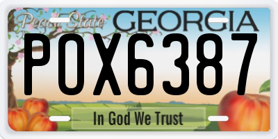GA license plate POX6387