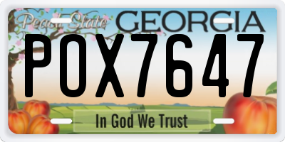GA license plate POX7647