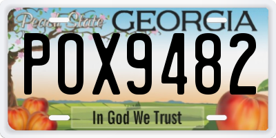 GA license plate POX9482