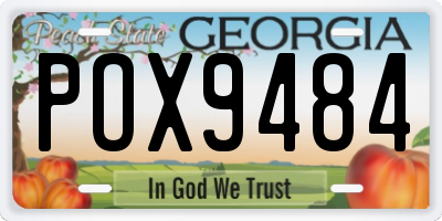 GA license plate POX9484