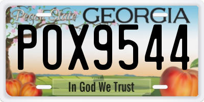 GA license plate POX9544