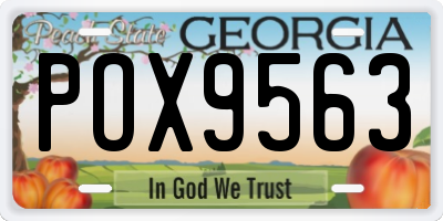 GA license plate POX9563
