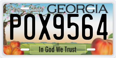 GA license plate POX9564