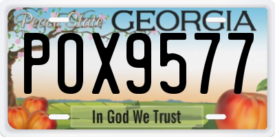 GA license plate POX9577