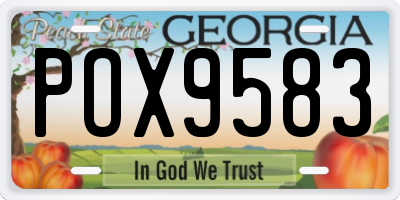 GA license plate POX9583
