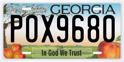 GA license plate POX9680