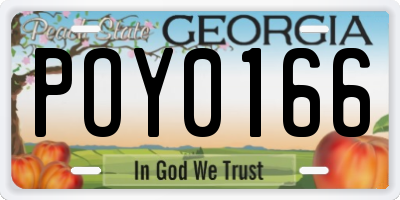 GA license plate POY0166