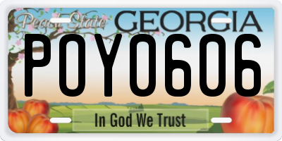 GA license plate POY0606
