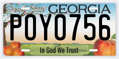 GA license plate POY0756