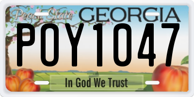 GA license plate POY1047