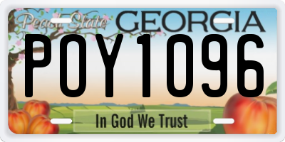 GA license plate POY1096