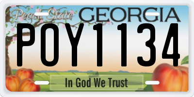 GA license plate POY1134