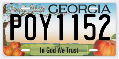 GA license plate POY1152