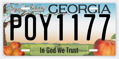 GA license plate POY1177