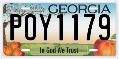 GA license plate POY1179