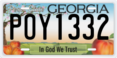 GA license plate POY1332