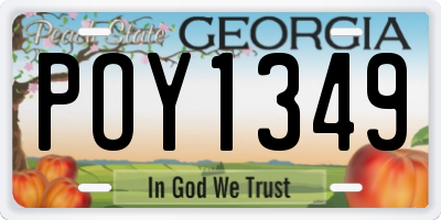 GA license plate POY1349