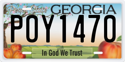 GA license plate POY1470