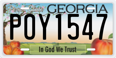 GA license plate POY1547