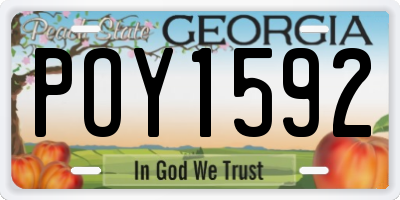 GA license plate POY1592