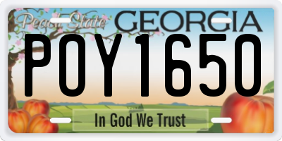 GA license plate POY1650