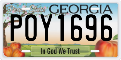 GA license plate POY1696
