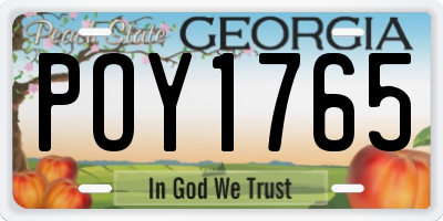 GA license plate POY1765