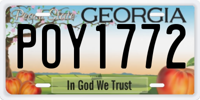 GA license plate POY1772