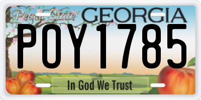 GA license plate POY1785