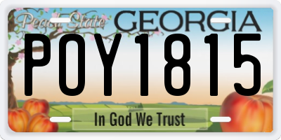 GA license plate POY1815