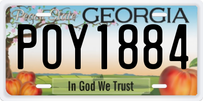 GA license plate POY1884