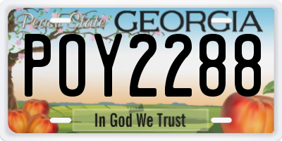 GA license plate POY2288