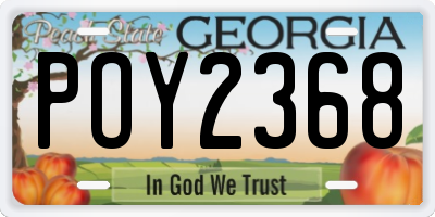 GA license plate POY2368