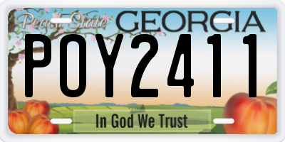 GA license plate POY2411