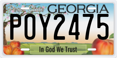 GA license plate POY2475