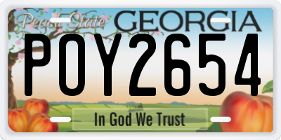 GA license plate POY2654