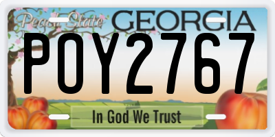 GA license plate POY2767
