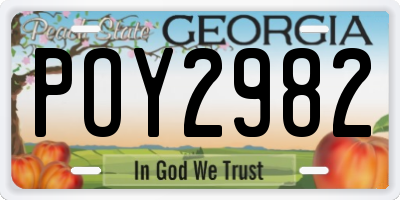 GA license plate POY2982